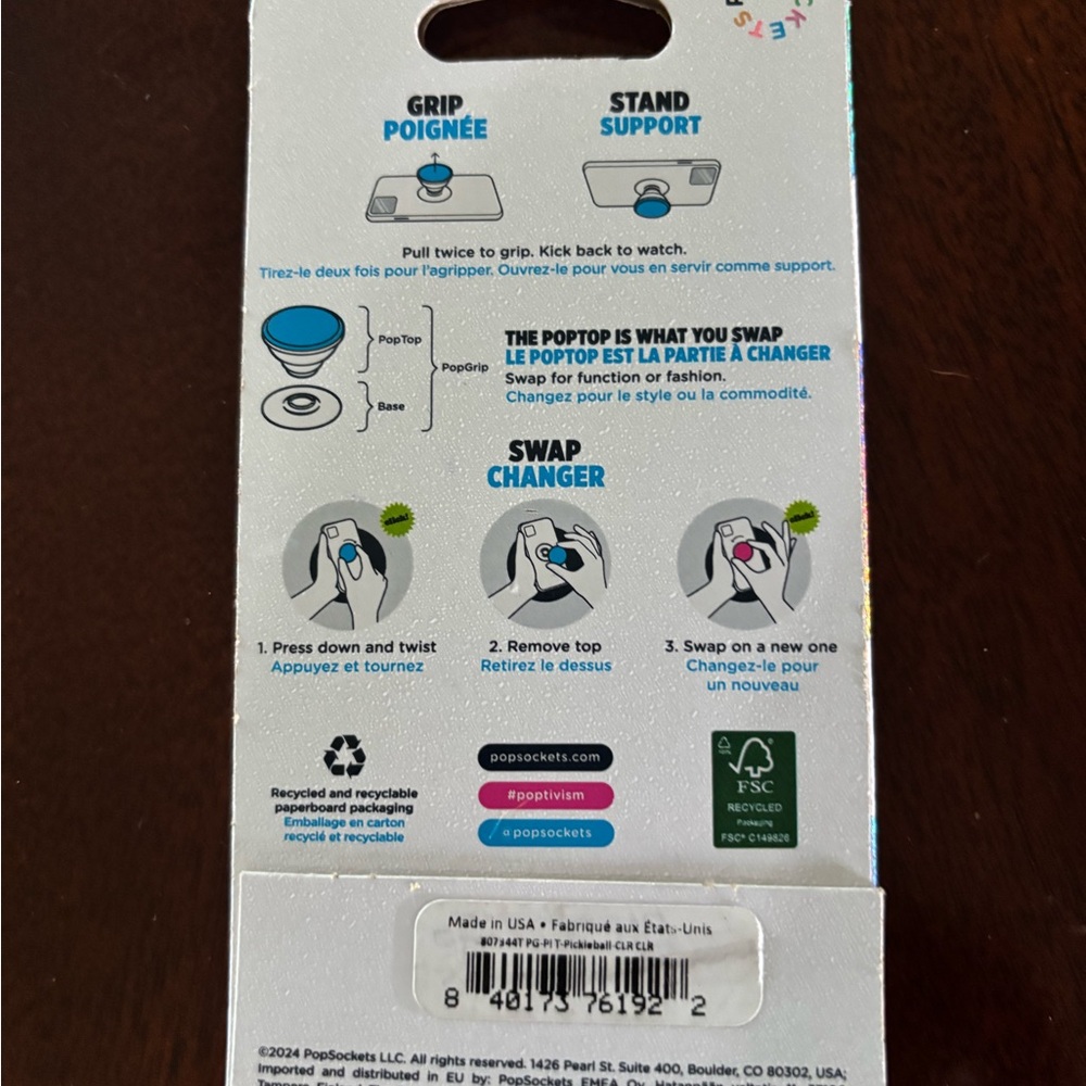 NEW PICKLEBALL PopSocket Blue and Gold Emblem Phone Accessory - Picture 4 of 4